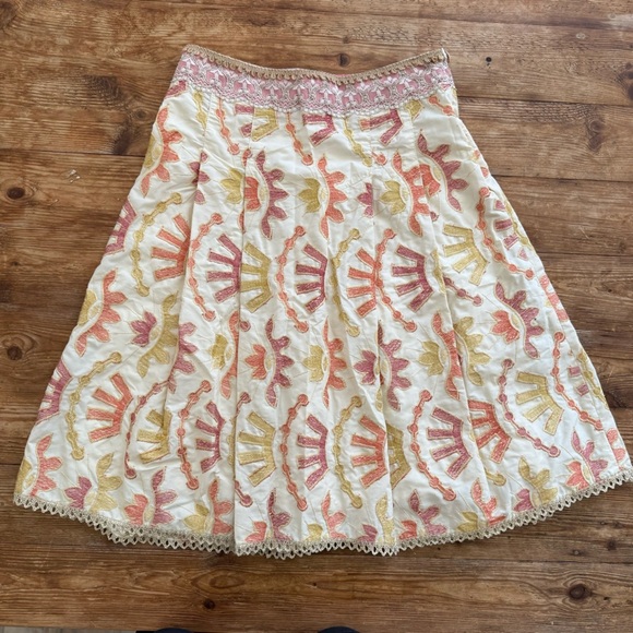 Cynthia Steffe Embroidered Abstract‎ Full A-line Skirt Multicolor Women’s 2 EUC - Picture 2 of 10